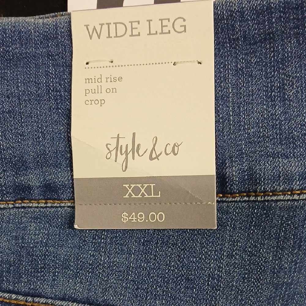 Style & Co. Women's Blue Wide Leg Jeans